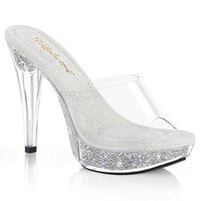 Fabulicious Pleaser 5 Inch Heel Slide With Rhinestones Cocktail-501Rsi High