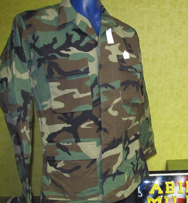 MILITARY ISSUE BDU WOODLAND SHIRT COAT JACKET RIPSTOP SUMMER LARGE SHORT