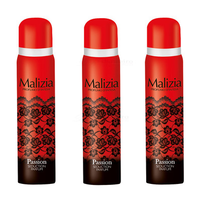 Malizia Donna Deo PASSION 3x 100ml Body Spray deodorant für Frauen