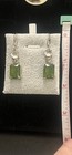 Vintage Peridot and CZ 925 Sterling Silver Cocktail Earrings 1.5 Inch Length — photo 2