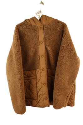 Marks and Spencer braunflorige Fleecejacke Größe UK 16 Damen Teddybär 021360