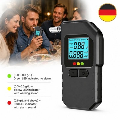 Alkoholtester Polizeigenau Tragbarer Dual-LCD-Display 20 Mundstücke beruflichen