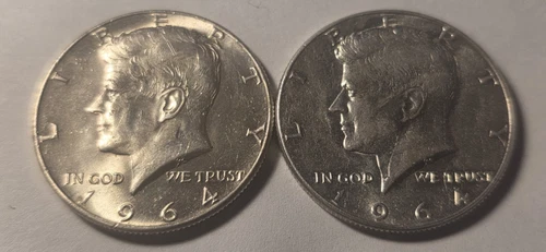 1964 P Kennedy Silver MS Half Dollars -Lot of 2 90% Philadelphia Mint $1.00 FACE
