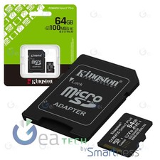 KINGSTON CANVAS SELECT PLUS MicroSd HC SDCS3 MicroSdX 64GB CL10 150MB/S