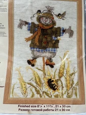 RIOLIS Counted Cross Stitch Kit Scarecrow Welcome 1658 Fall Corn Sunflower Field
