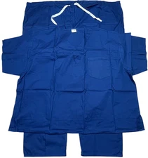 Scrub Set Unisex (6X) Dark Royal Blue 2 Pockets Drawstring Waist Medical NWOT