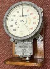 Vintage Ship Propeller Screw Shaft Revolution Indicator, Record - England