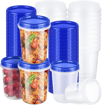 24 Pcs 32 Oz Food Storage Freezer Container with Twist Top Lids Reusable Plastic