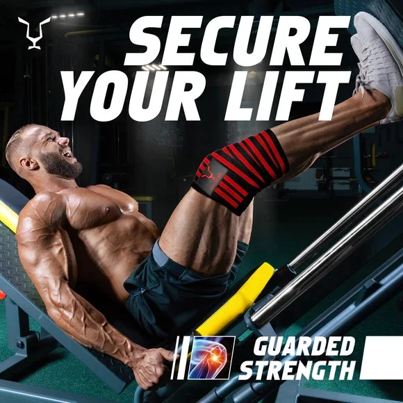 Knee Wraps Weight Lifting Bandage Straps Braces Sleeves Powerlifting Gym JAG - Image 4 of 4