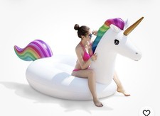 Jasonwell Giant Rainbow Unicorn Inflatable Pool Float Water Float US