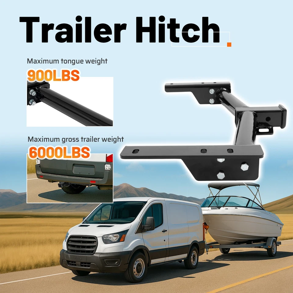 Class 3 Trailer Hitch 2" Receiver For Ford Transit-150/250/350 E-Transit 2015-25 - Imagem 4 de 4