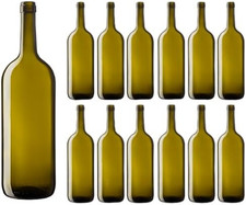 12 PZ - Bottiglia in Vetro Vuota Bordolese Verona 1,5 L per Vino Spumante E Pros