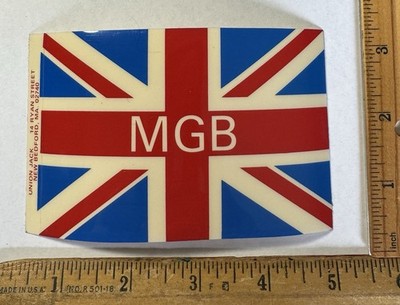 Vintage MGB Union Jack Flag Logo Decal Sticker Auto Car Racing UK MG B Midget