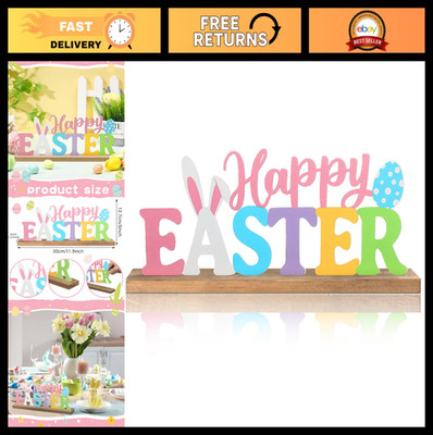 Easter Metal Sign Rustic Table Decor - Freestanding Holiday Centerpiece for Home