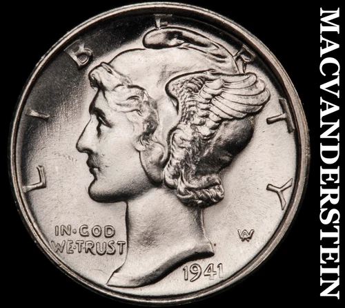 1941-S Silver Mercury Dime - FSB - Choice Gem Brilliant Uncirculated++++  #i1367