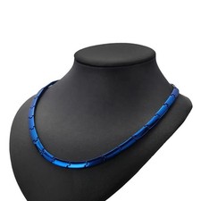 Collana magnetica puro titanio blu con magneti, regalo perfetto, consegna gratuita UK
