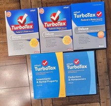 Lot of 5 TurboTax Deluxe 2009 2010, 2013 2 Others 2014
