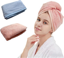 2 Pack Microfiber Hair Towel Wrap for Women,Super Absorbent Hair Drying Towel- Q