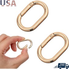 2 Pcs Gold Metal Spring O Ring Clip Keychain Purse Strap Extender Buckle Clips