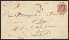 DUTCH EAST INDIES Postal Stationery Envelope pmk 1889 Salatiga to Klaten