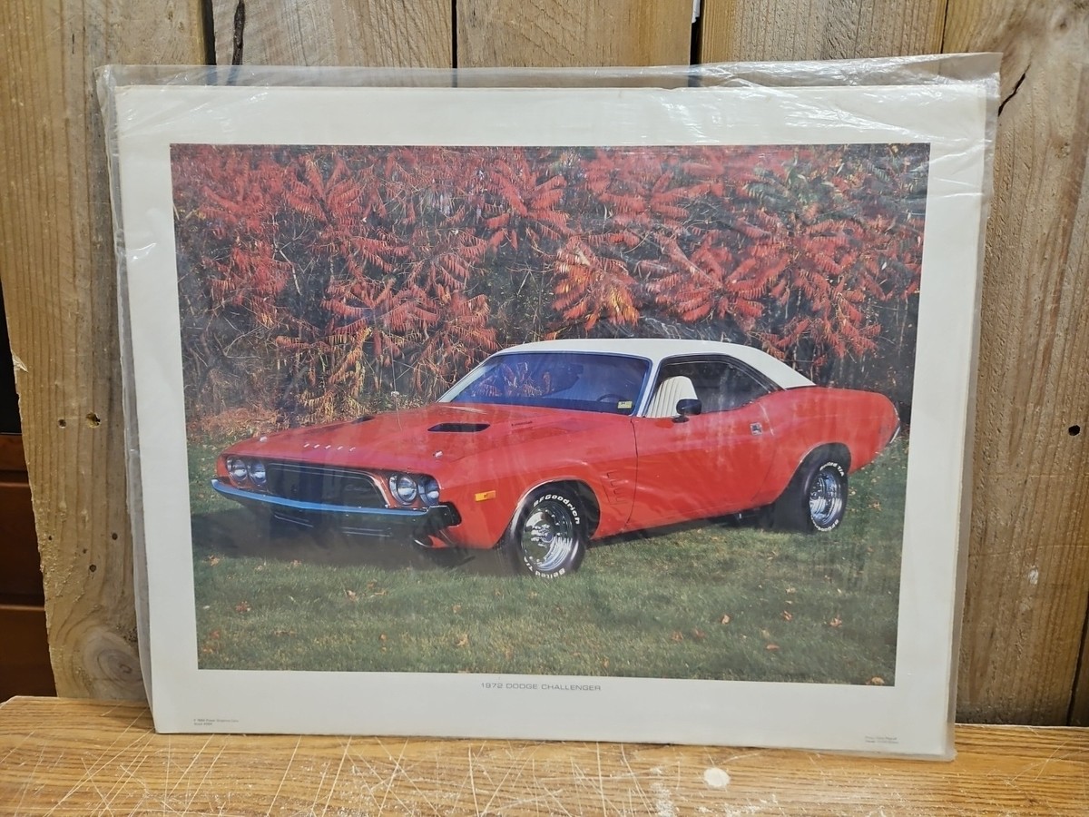 1972 Dodge Challenger Poster Print VTG Power Graphics NOS 20”x16