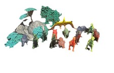 Lot of 14 Plastic Dinosaurs Toy Figures Assorted Sizes 2-4  With Landscaping