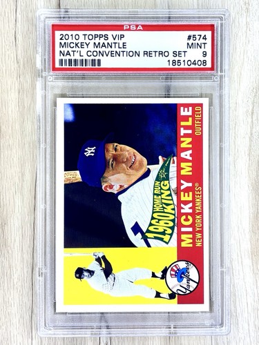 PSA 9 MINT 2010 TOPPS VIP MICKEY MANTLE #574 NATIONAL CONVENTION RETRO HOF