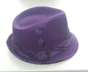 purple trilby hat