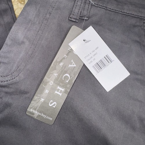 New 29x31 York Pants Mens Slim Fit Mid Rise Tapered Leg Gray - Picture 2 of 4