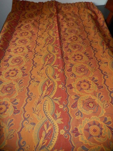 Rideaux Madura Orange/rouge/vert - 170x270 Cm, Occultant, Tissu Français Années 90