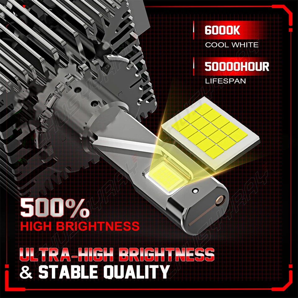 2x D1S D1R LED Headlight Bulb 6000K High Low Beam upgrade Xenon Conversion Kit - Image 2 of 4