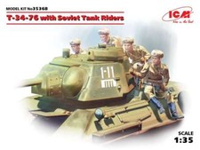 1/35 ICM 35368 - T-34-76 Tank w/Soviet Tank Riders Plastic Model Kit