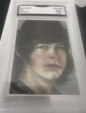 CARL GRIMES THE WALKING DEAD ARTIST AUTOGRAPH 2015 ACEO ART PRINT GRADED 10