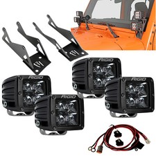 Rigid Midnight Edition Pro Dually Led Lights Kit For 07-18 Jeep Wrangler Jk All