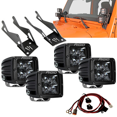 Rigid Midnight Edition PRO Dually LED Lights Kit for 07-18 Jeep Wrangler JK All