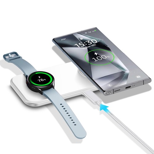 Wireless Charger Dock 2in1 Charging Station For Samsung Galaxy Watch 7/6 S24 S23 - Picture 18 of 26