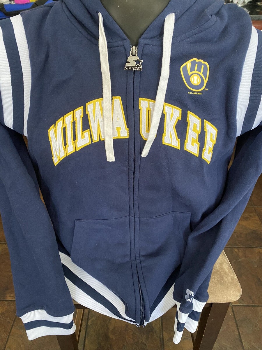 売れ筋商品|||スターター パーカー・スウェットシャツ アウター レディース Women's Navy Milwaukee Brewers Vintage-Like Full-Zip Hoodie Navy Women's Milwaukee Brewers Starter Navy Vintage Full-Zip Hoodie