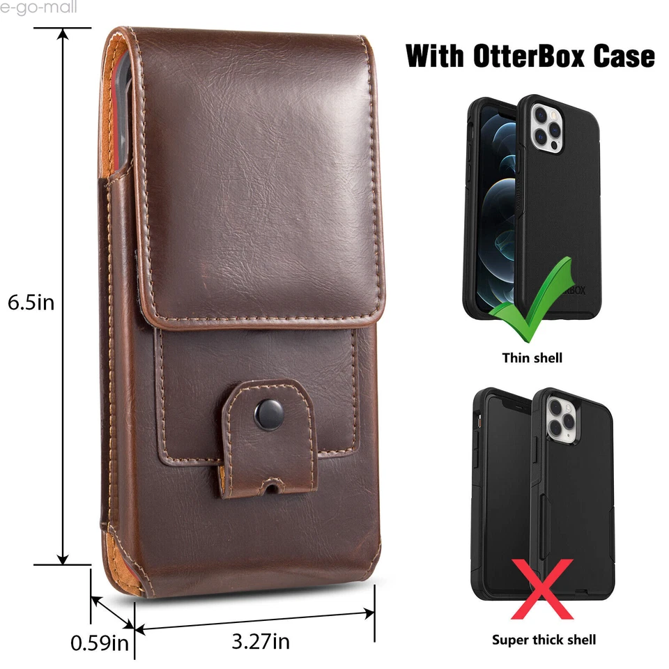 Vertical Leather Cell Phone Belt Clip Pouch Case for iPhone Xs MAX 16/7/8 Plus - Image 4 of 4