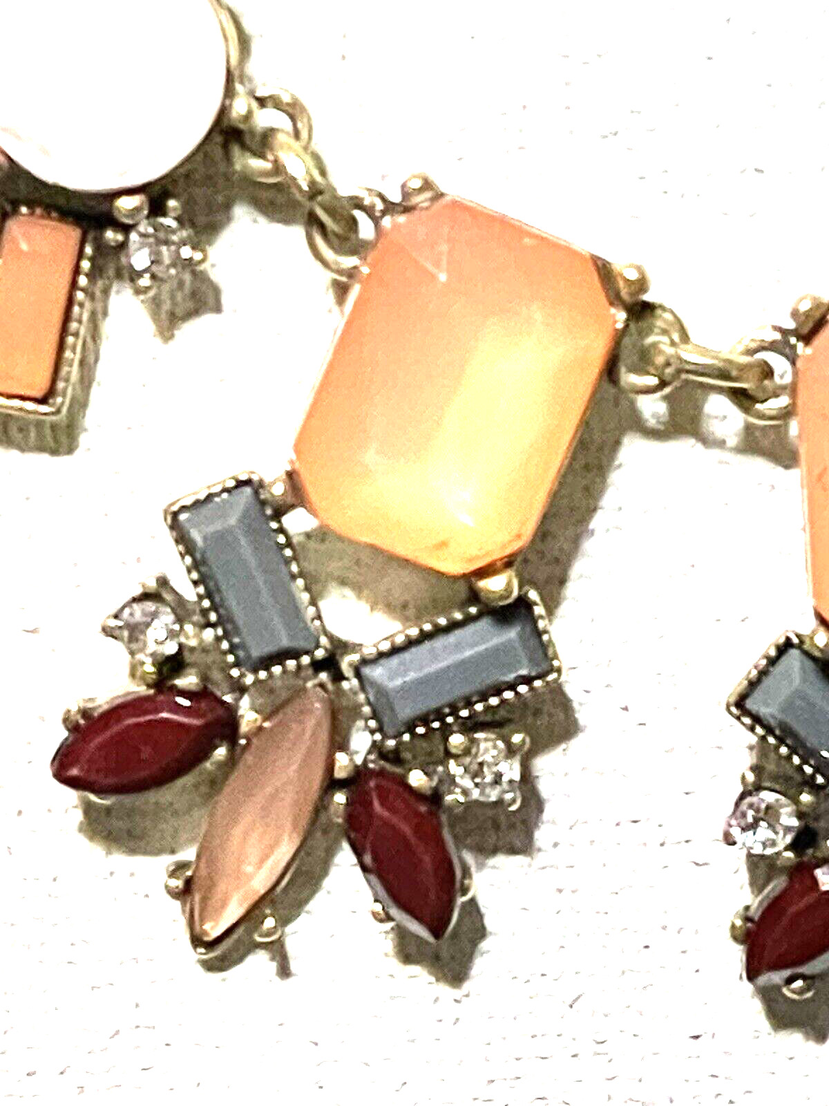 LOFT Crystal Mutlicolor Gem Statement Necklace RE… - image 6