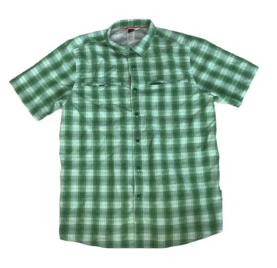 The North Face Men s Green Plaid S/S Hiking Camp Outdoor Shirt Size Large