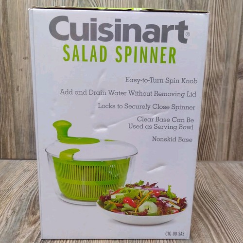 CUISINART Salad Spinner 5 QT Wash Spin-Dry Salad Fruit Veggies Serving Bowl - Picture 5 of 9