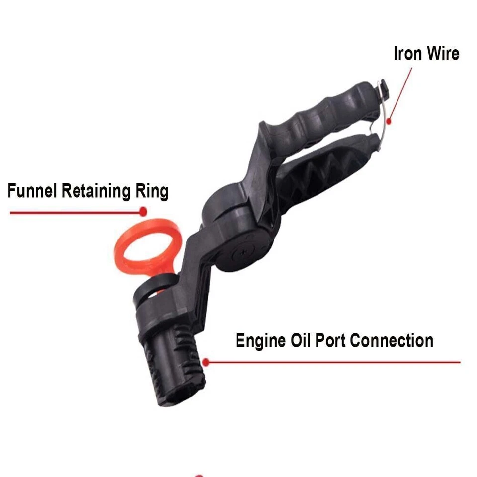 Universal Engine Oil Filling Funnel Set With Adjustable Width Holding Clamp Car - image 3 of 4