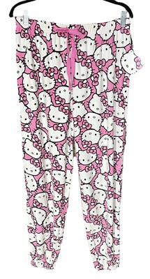 NEW Sanrio Hello Kitty Pink Women's Pajama JOGGER Pants - Size SMALL