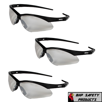 #ad 3 PAIR KLEENGUARD NEMESIS SAFETY GLASSES INDOOR OUTDOOR MIRROR BLACK FRAME 25685 $15.75