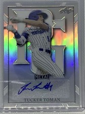 2021 LEAF PERFECT GAME METAL SILVER REFRACTOR TUCKER TOMAN AUTO