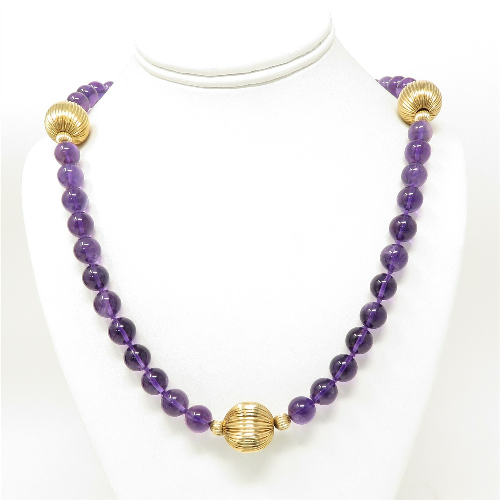 NYJEWEL 14k Yellow Gold Amethyst Long Necklace 30" - image 1