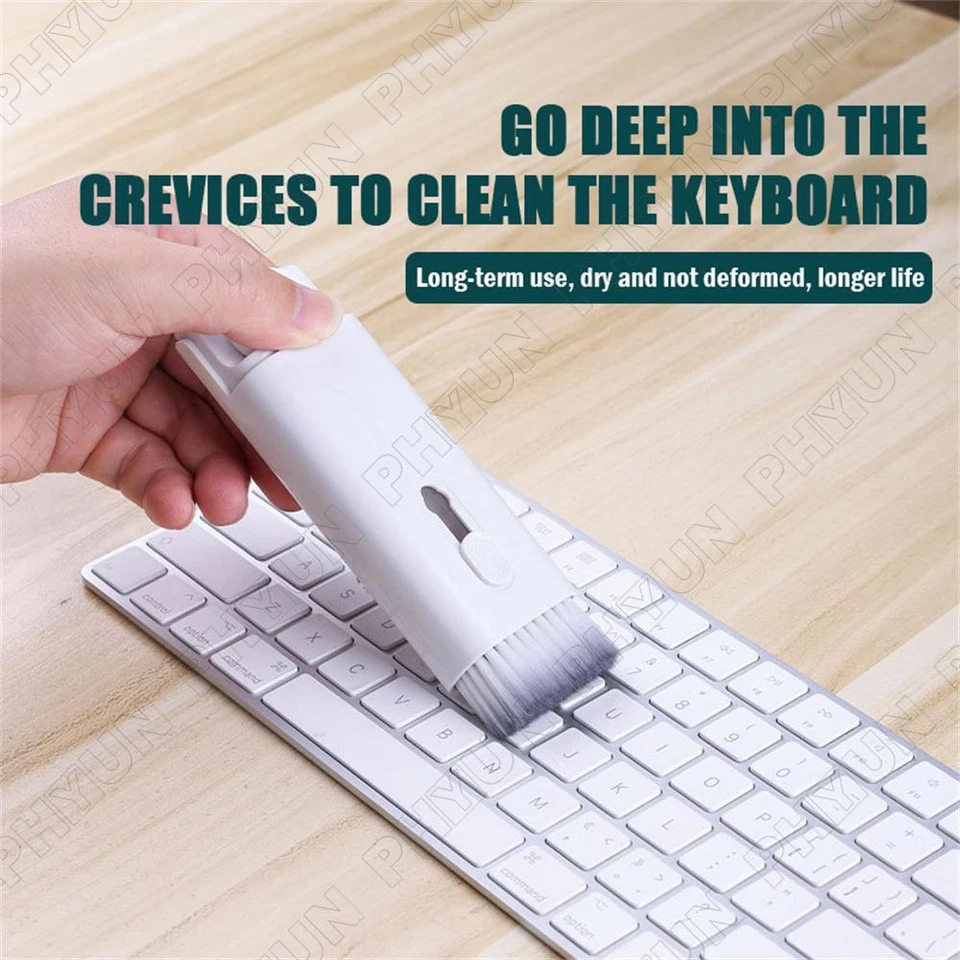 7 in 1 Electronics Keyboard Cleaning Brush Tools Cleaner Keycap Puller Kit Blue - Image 2 of 4