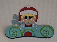 Snowboarding Peeker Boy Blonde Hair. Scrapbook, Card Making Paper Piecing