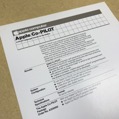 RARE FIND       FLYER Apple Computer ''Apple Co-Pilot''