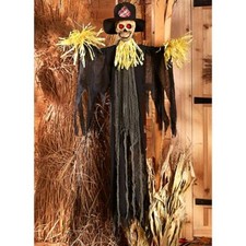 Creepy 43 LIGHTED Skull SCARECROW Glowing Eye...